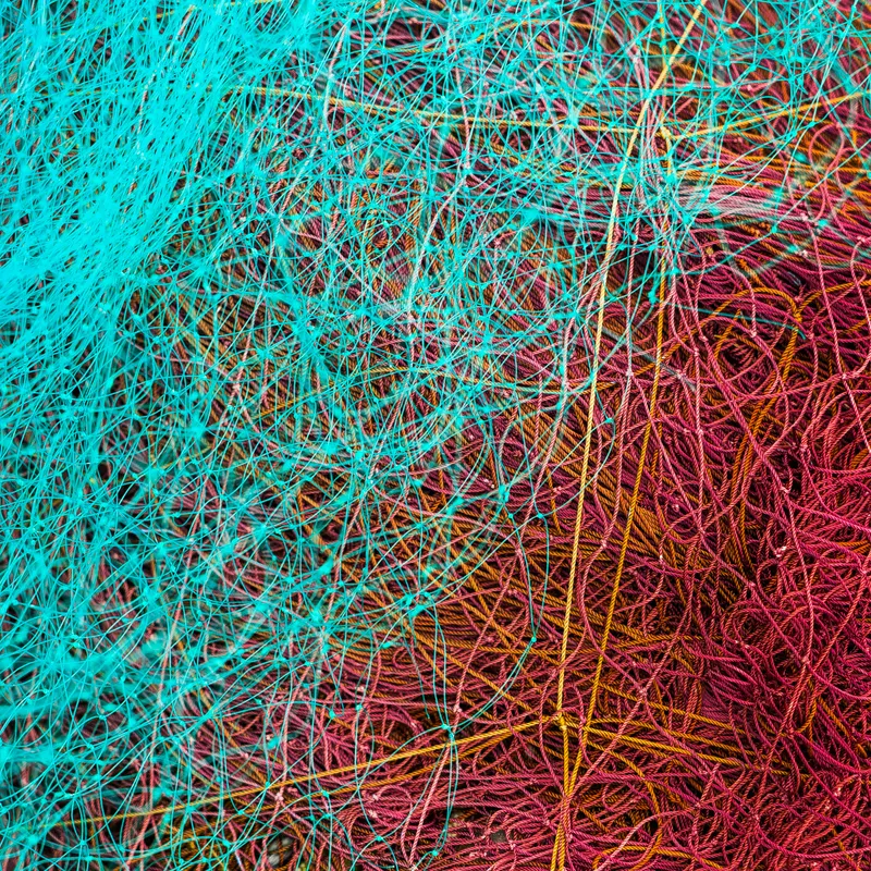 Tangled fishing nets